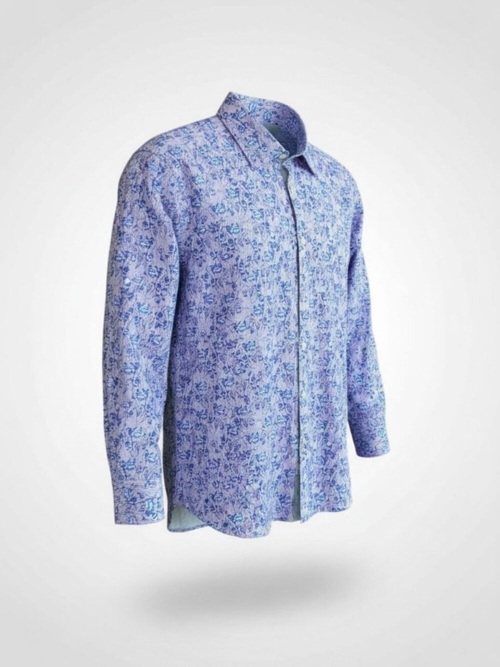 Ted Baker London Archive Purple Floral Eygptian Cotton Shirting Shirt 16.5/32